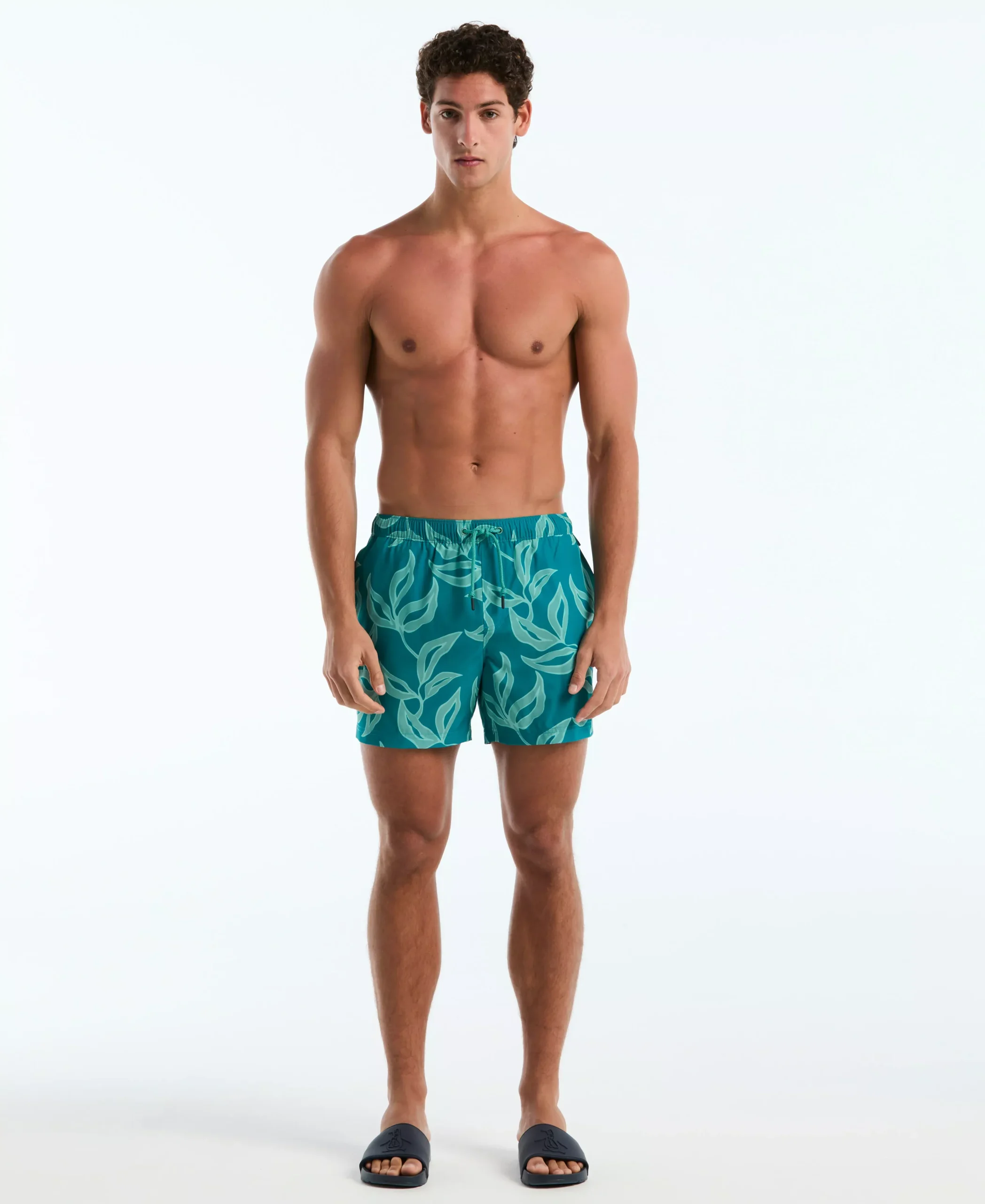 5" All-Over Leaves Swim Short