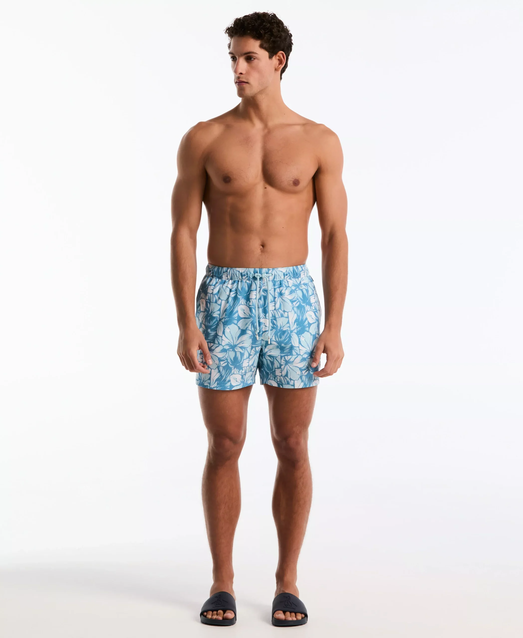 5" Hibiscus Print Swim Short