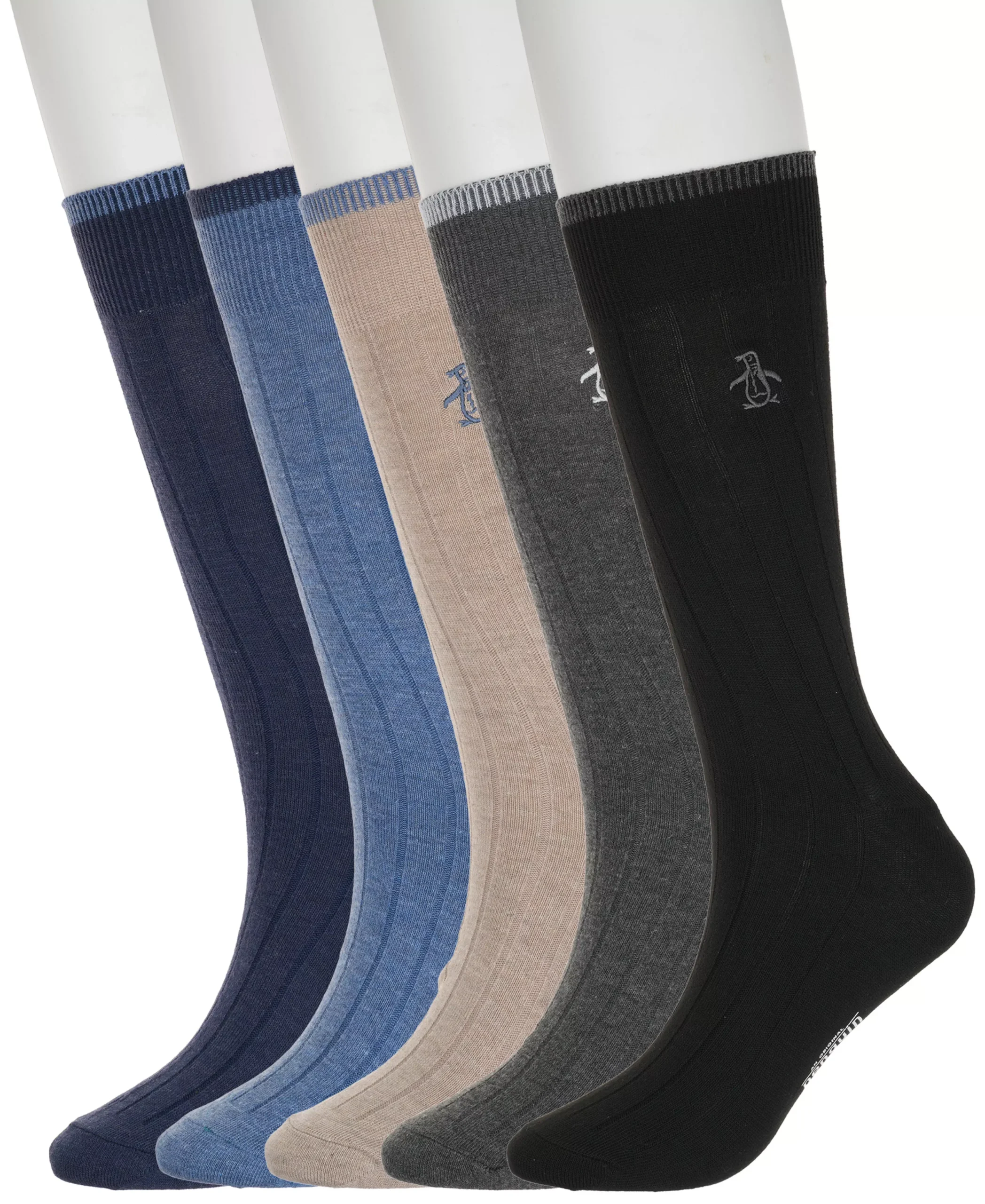 5 Pack Crew Ribbed Dress Sock
