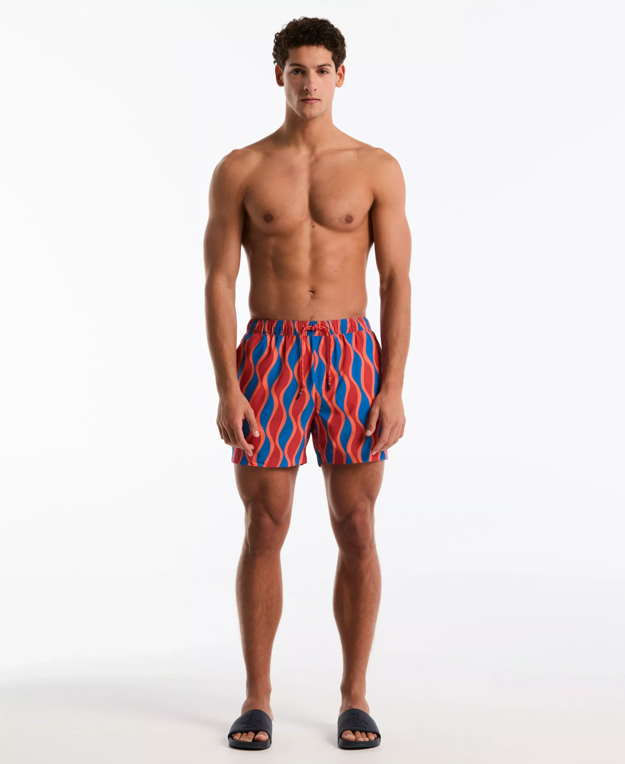 5" Vertical Wavy Stripe Swim Short