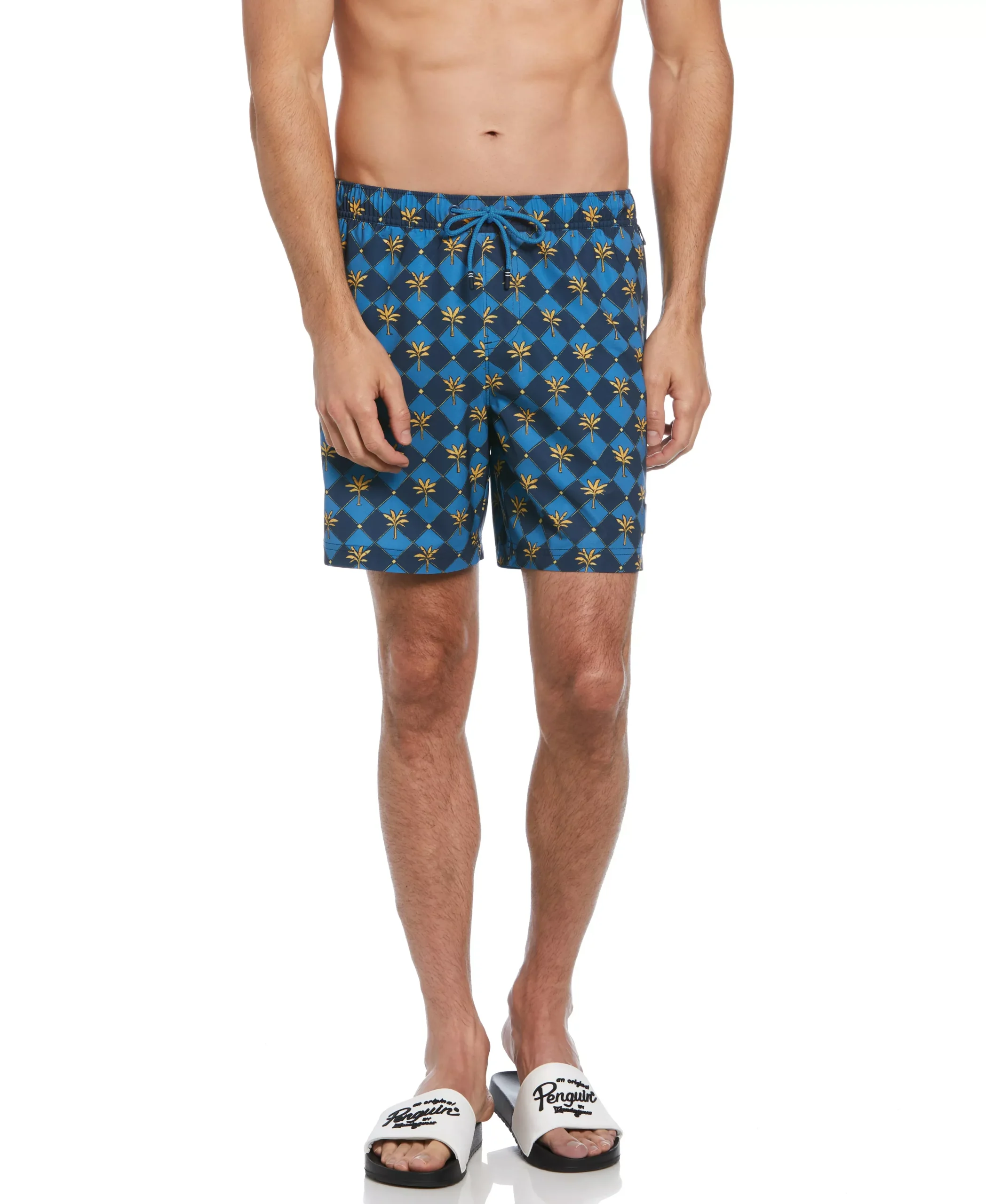 6" All-Over Palm Tiles Swim Short