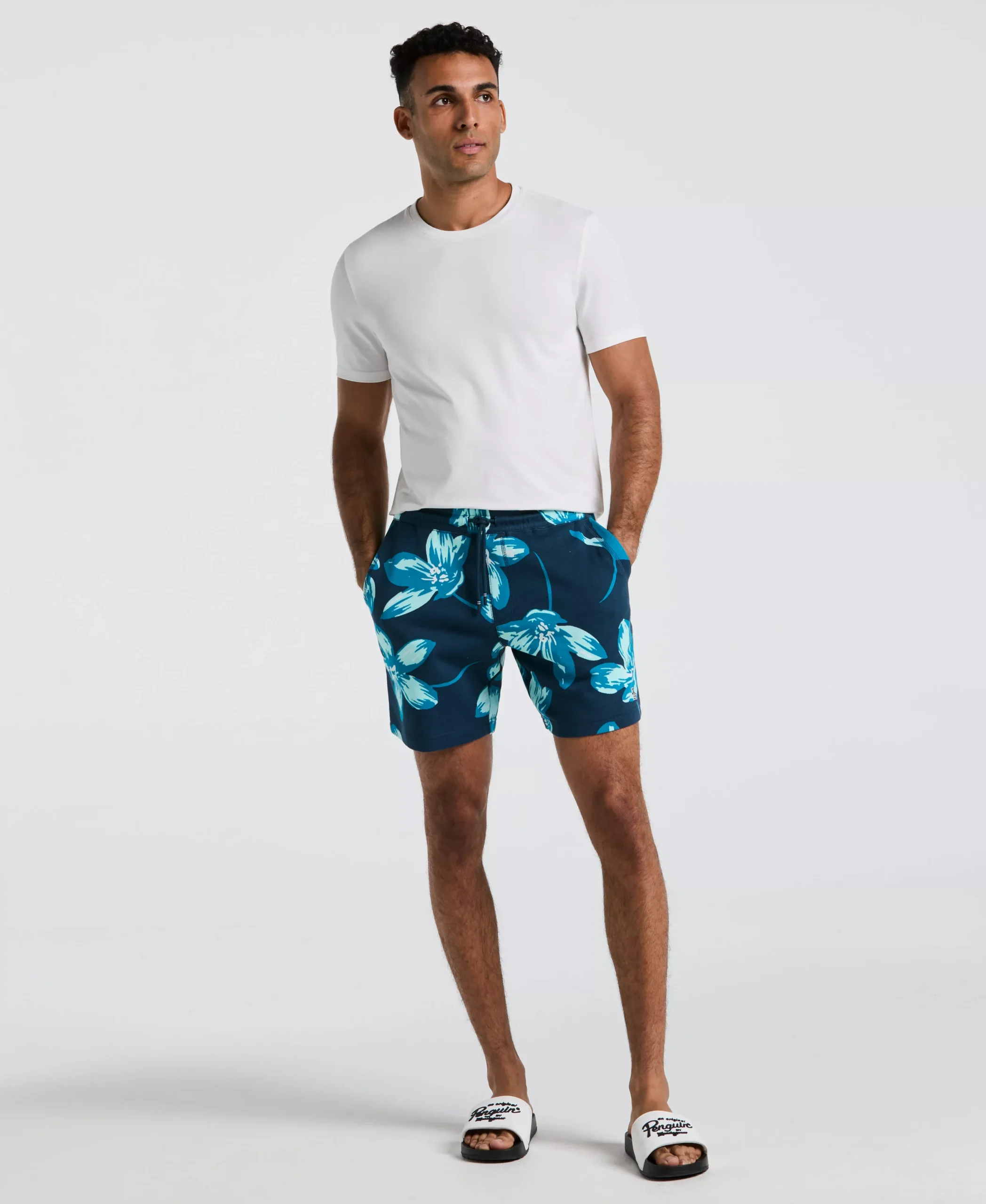 7" Floral Print French Terry Short