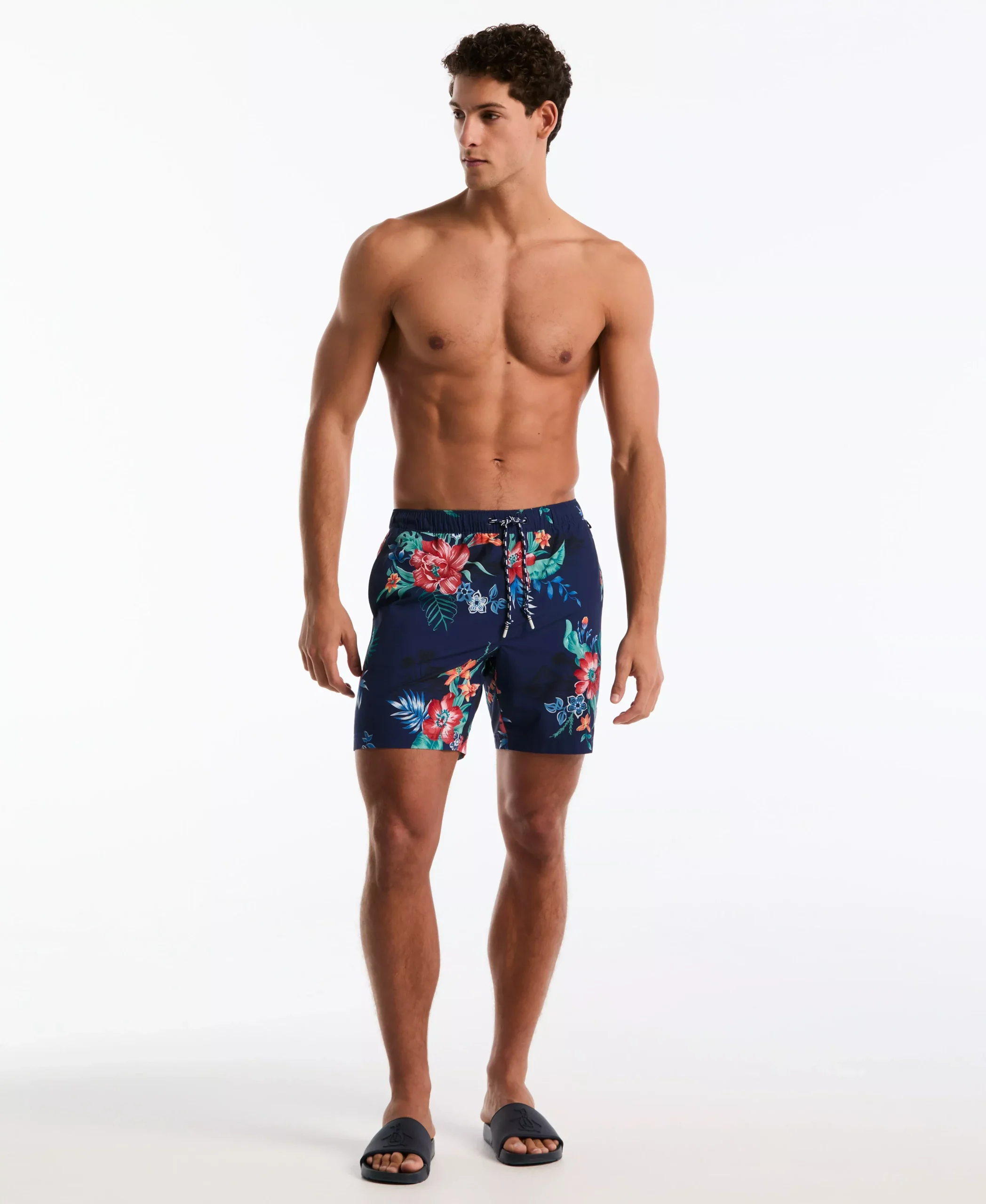 7" Hawaiian Print Volley Swim Short