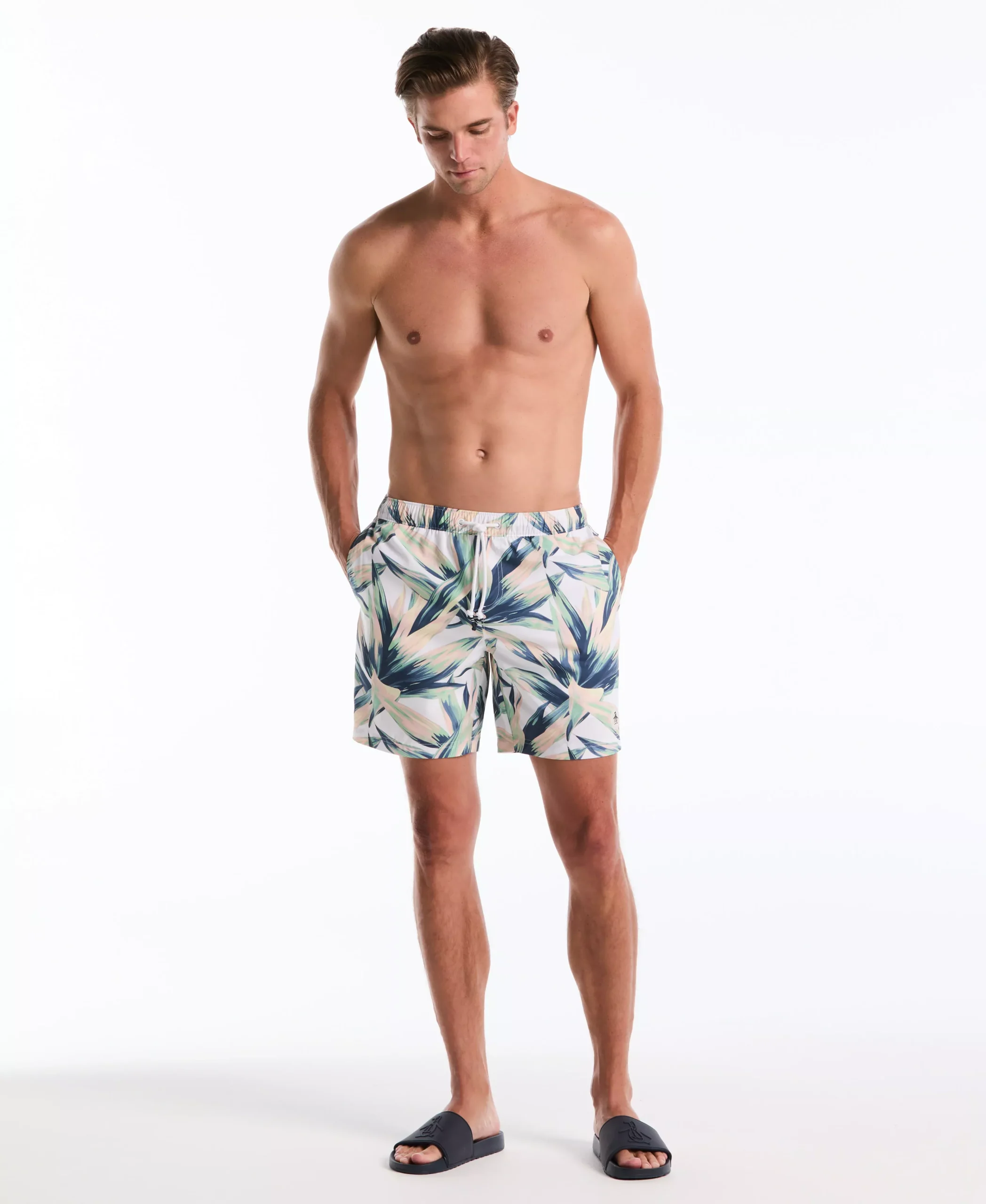 7" Succulent Print Swim Short