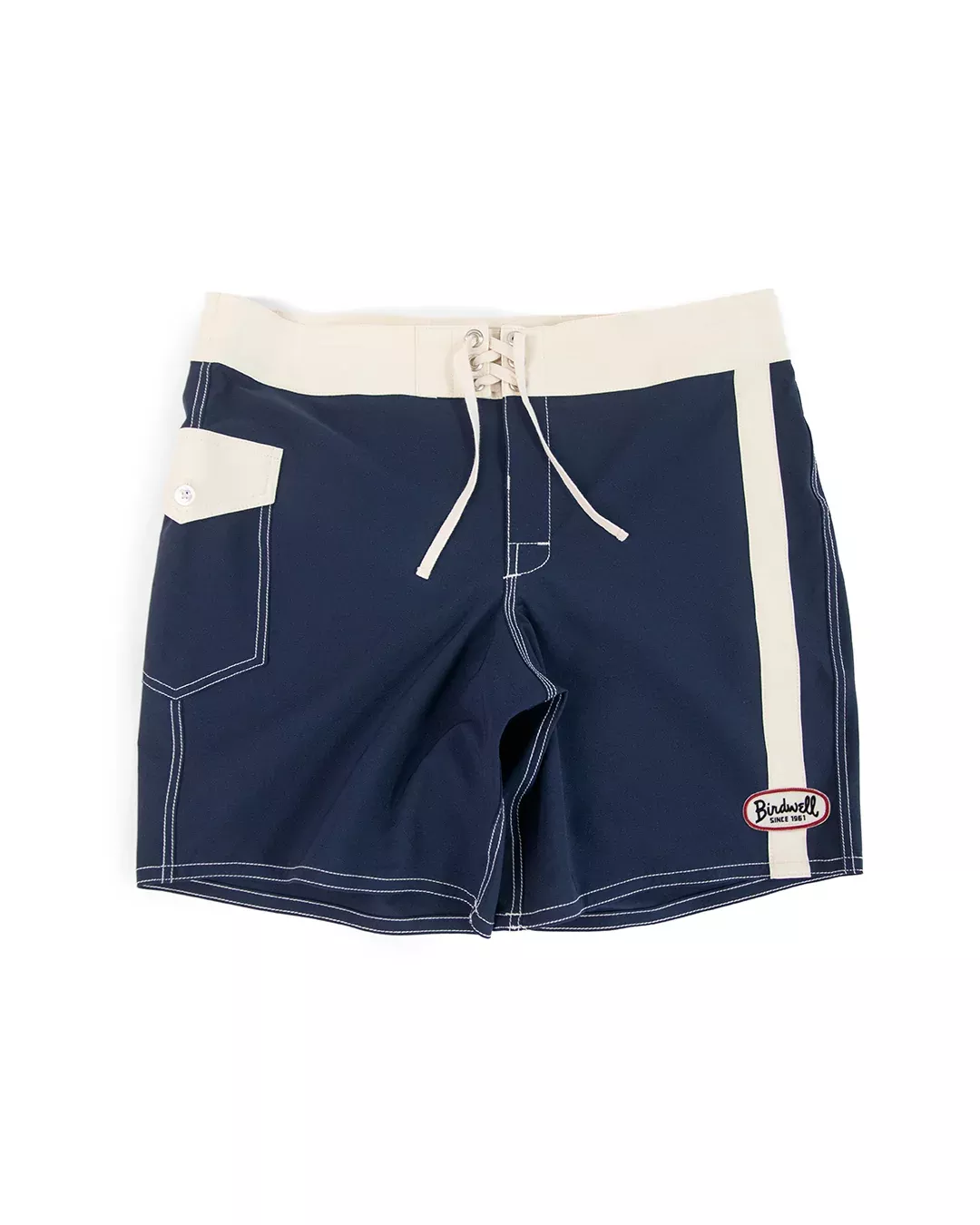 808 Mono Stripe Boardshorts – Navy/Bone | Birdwell