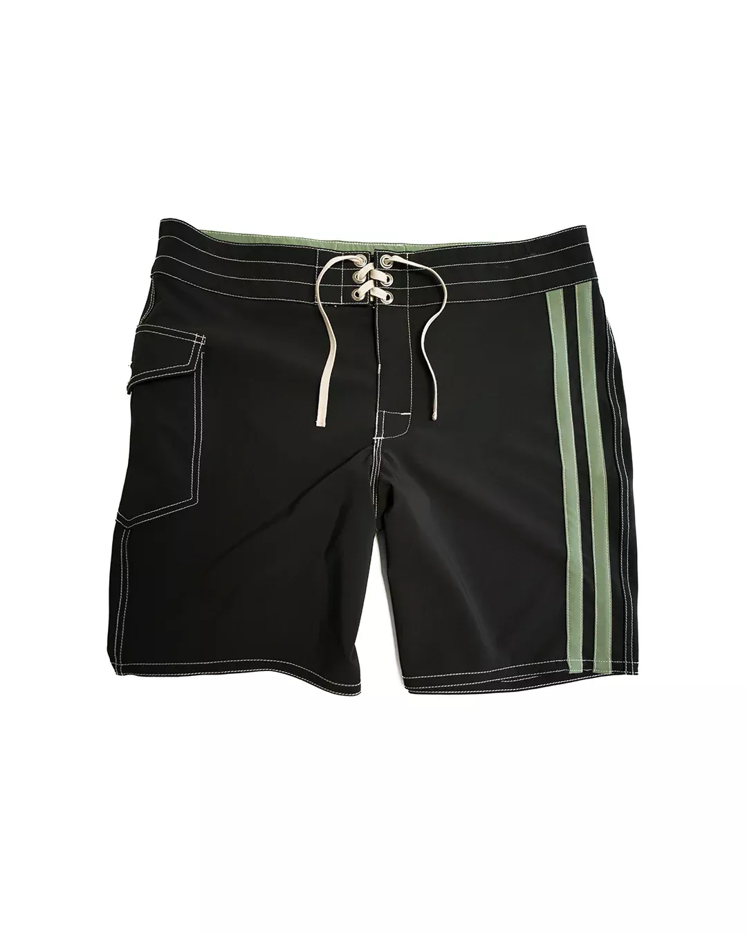 808 Racing Stripes Boardshorts – Black/Olive | Birdwell