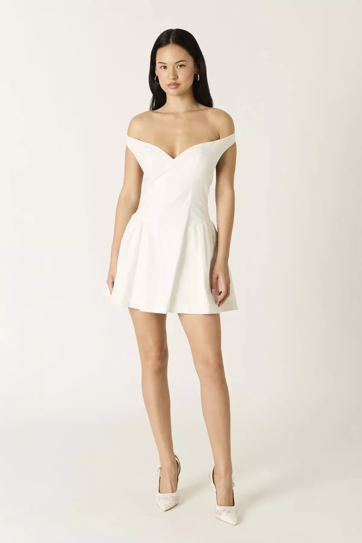Althea White Off-Shoulder Mini Dress | Boho Pink