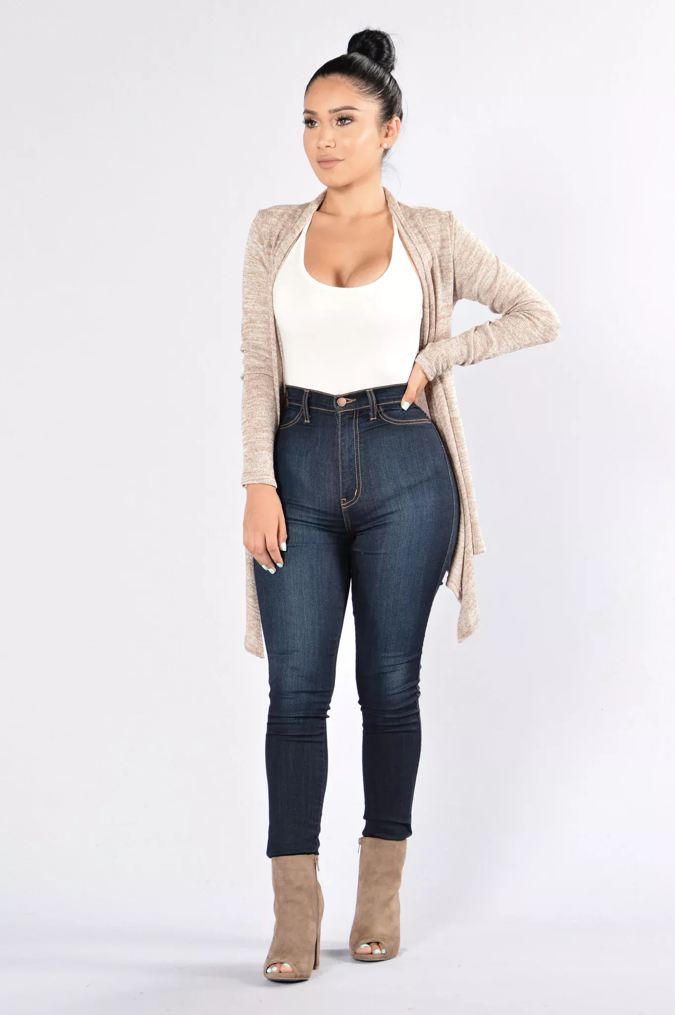 Always Here For You Cardigan - Khaki