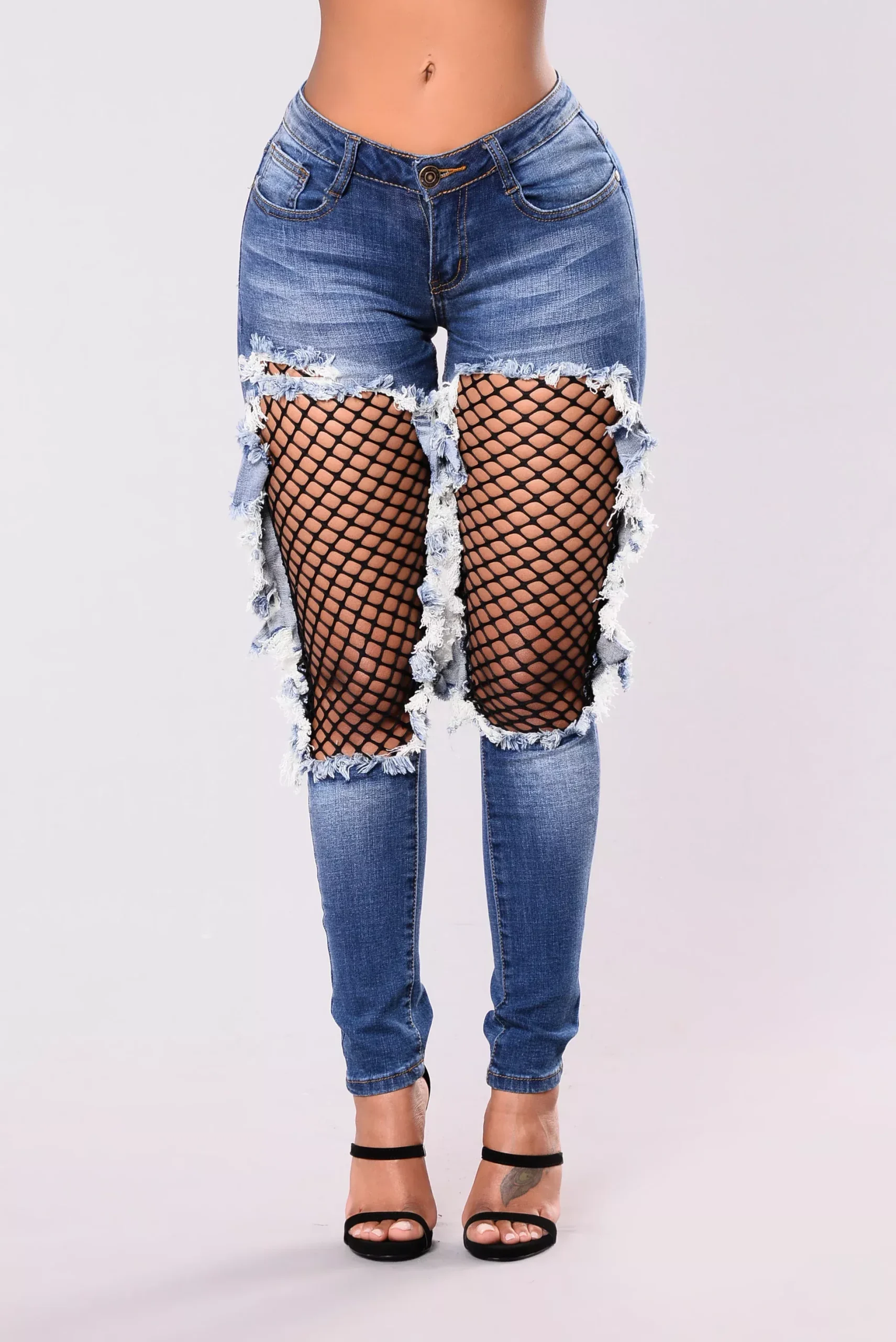 Ambrose Fishnet Jeans - Medium