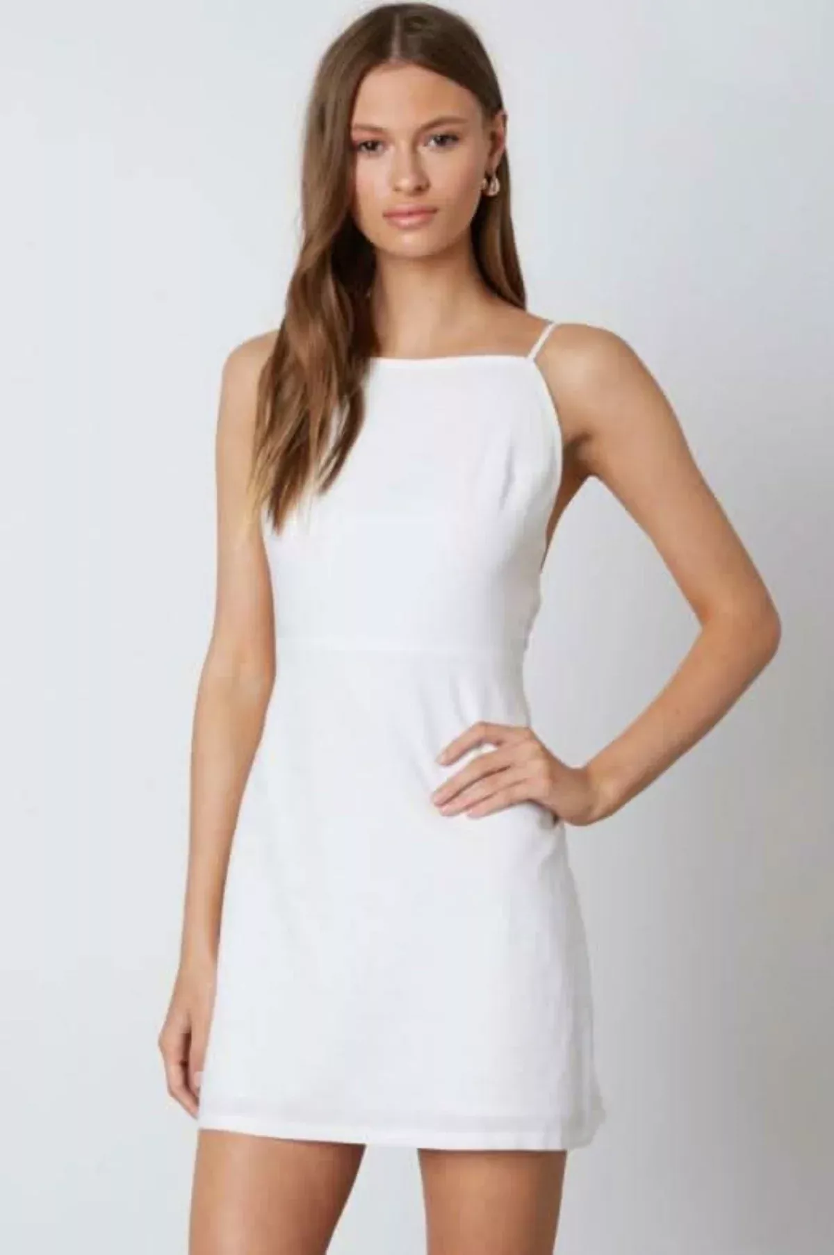 Anastasia White Mini Dress | Boho Pink