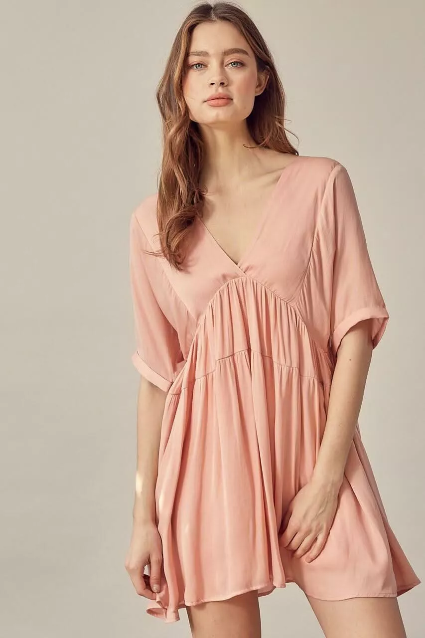 Antonia Coral Cloud Mini Dress | Boho Pink