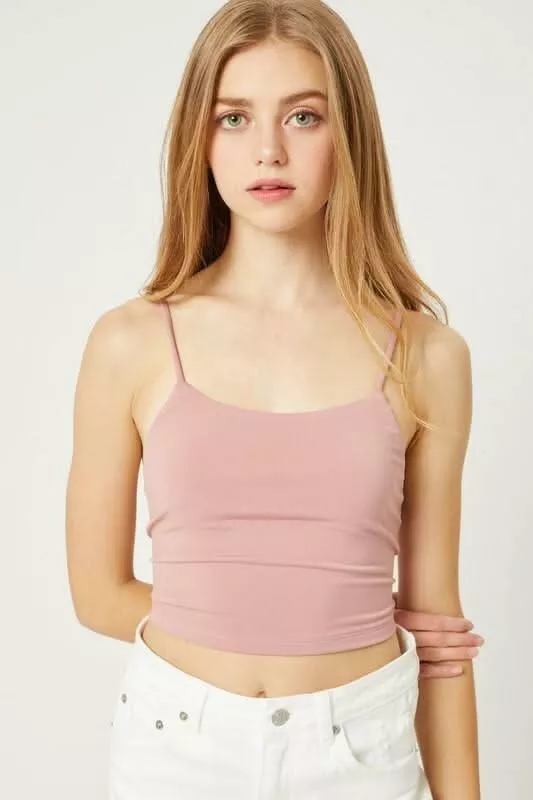 Antonia Mauve Pink Backless Cami Crop Top | Boho Pink