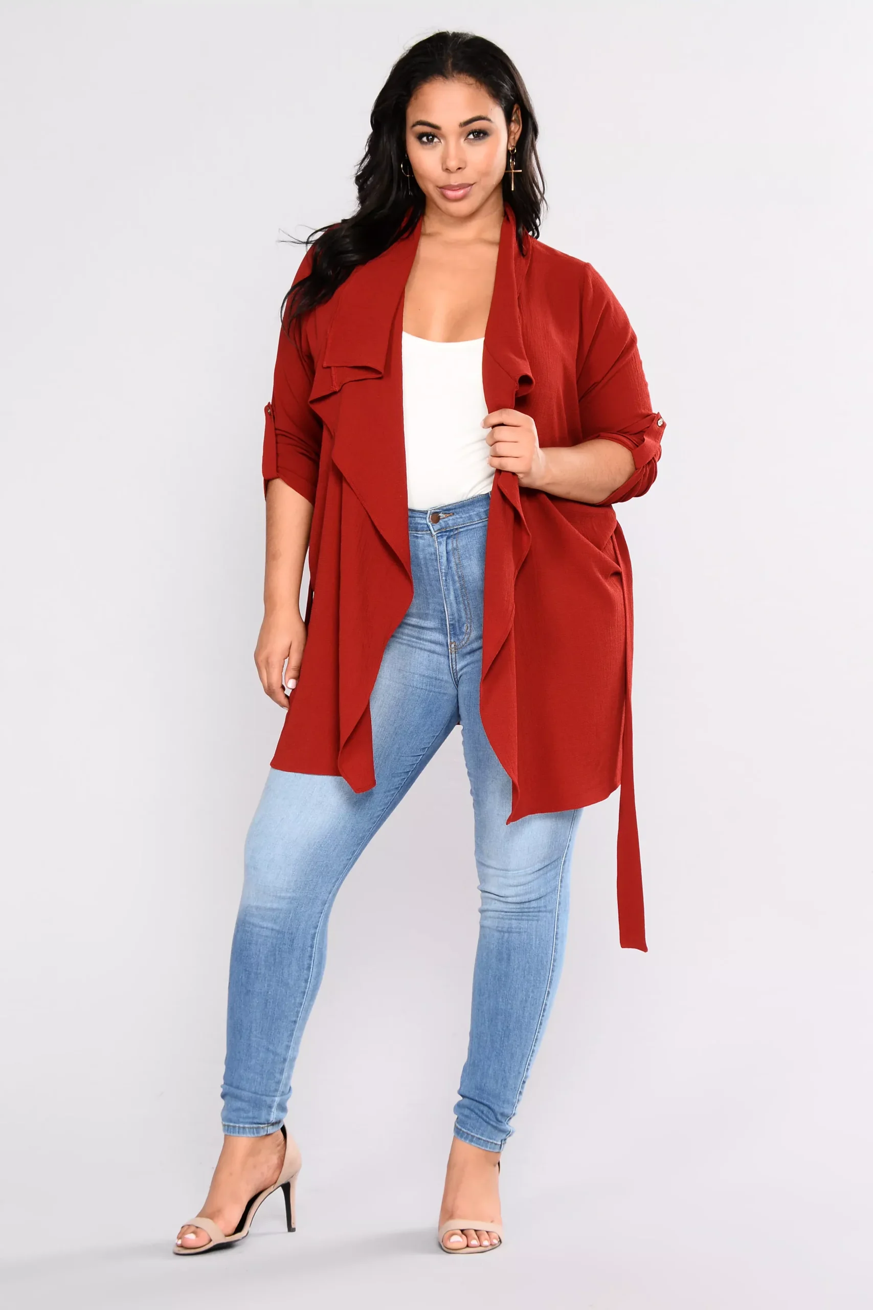 Attraction Duster Jacket - Burgundy