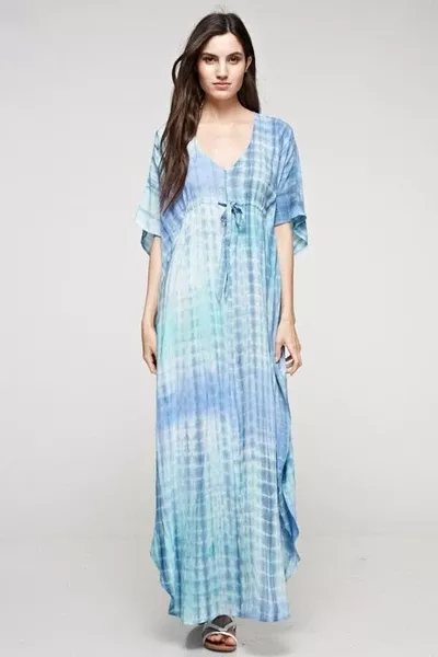 Baby Blue Tie-Front Maxi