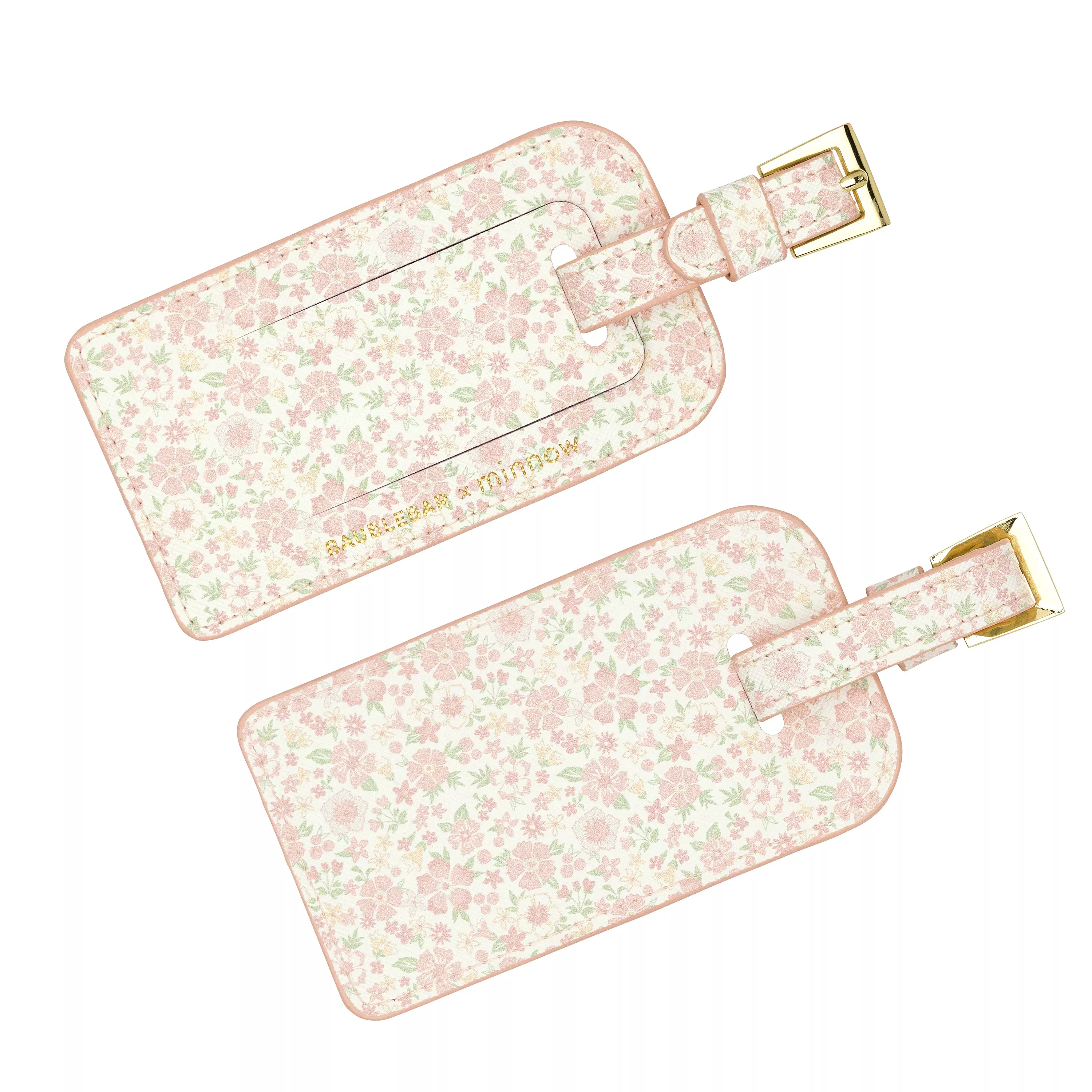 baublebar x minnow antique floral luggage tag