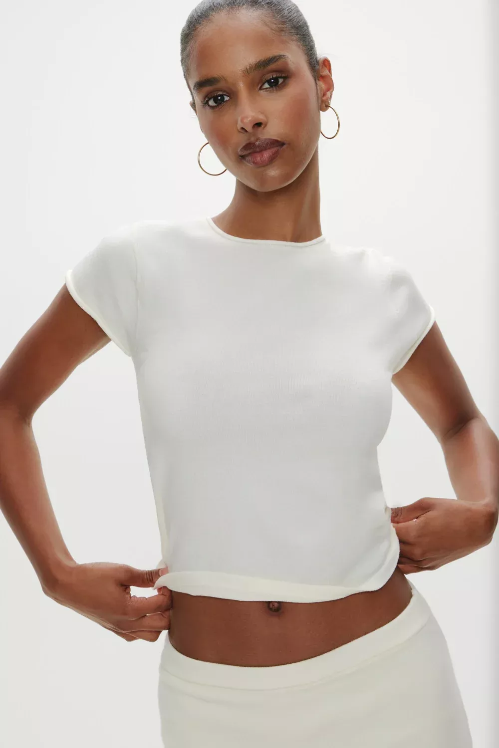 Baylee Knit Tee - Soft Vanilla