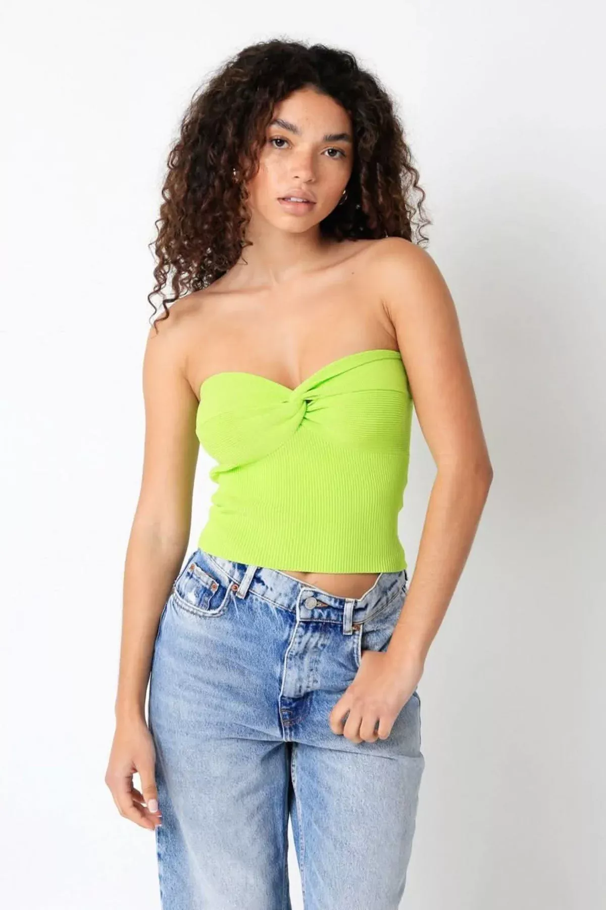 Becca Apple Green Twist Knot Tube Top | Boho Pink