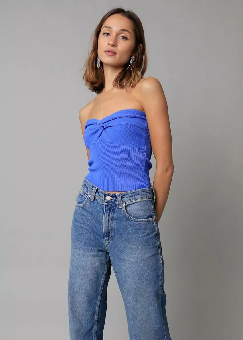 Becca Blue Twist Knot Tube Top | Boho Pink