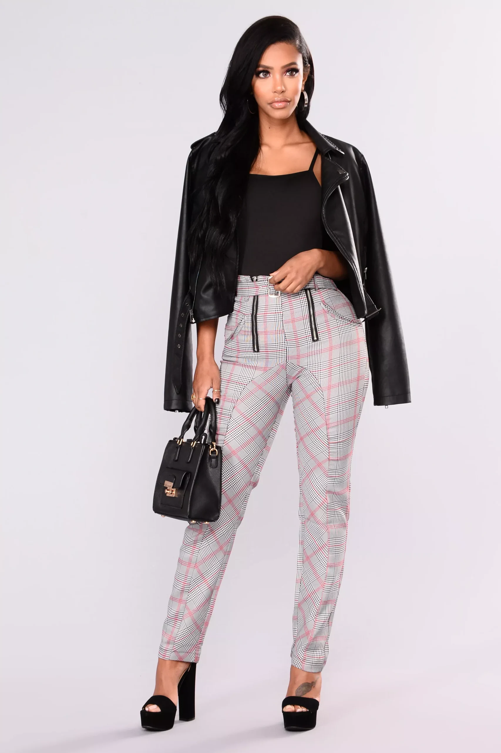 Becca Plaid Pants - Black/Red