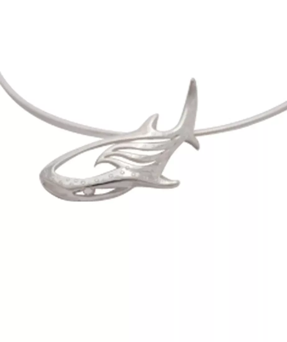 Big Blue Aquatic Seaplicity Whaleshark Large Silver Pendant