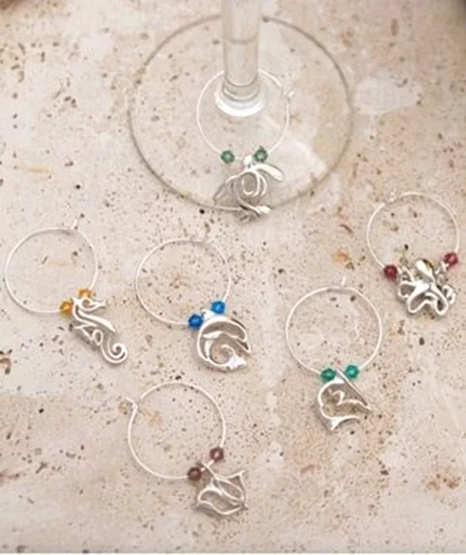 Big Blue Aquatics Contemporary Sterling Wine Charms Glass Ma