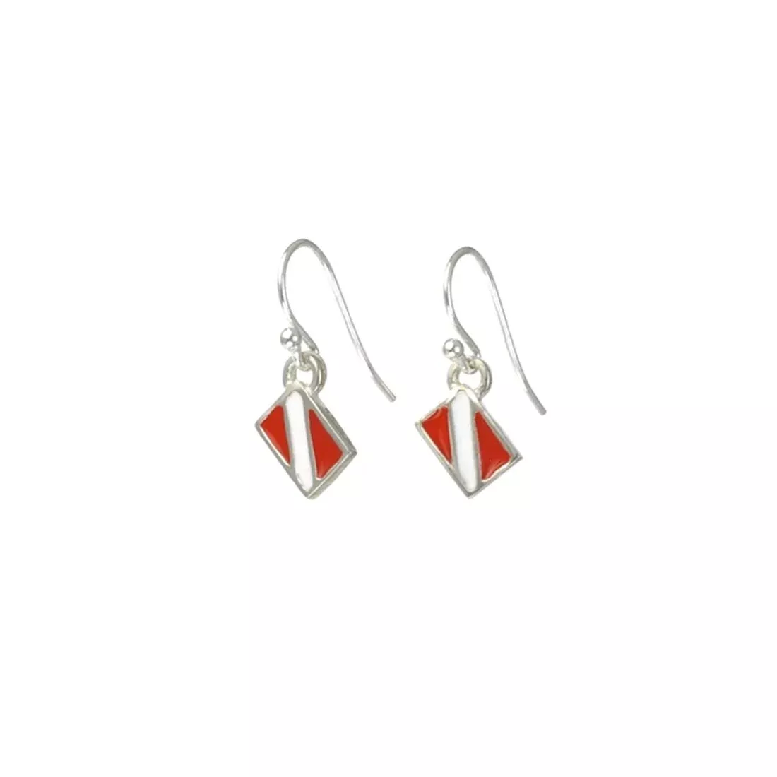 Big Blue Dive Flag Sterling Silver Drop Earrings