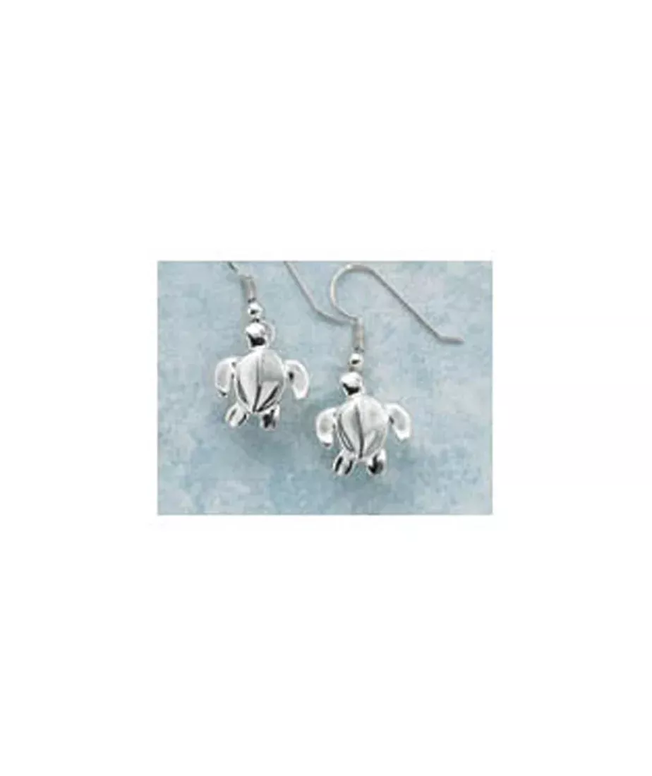 Big Blue Sterling Silver Sea Turtle Dangle Earrings Jewelry