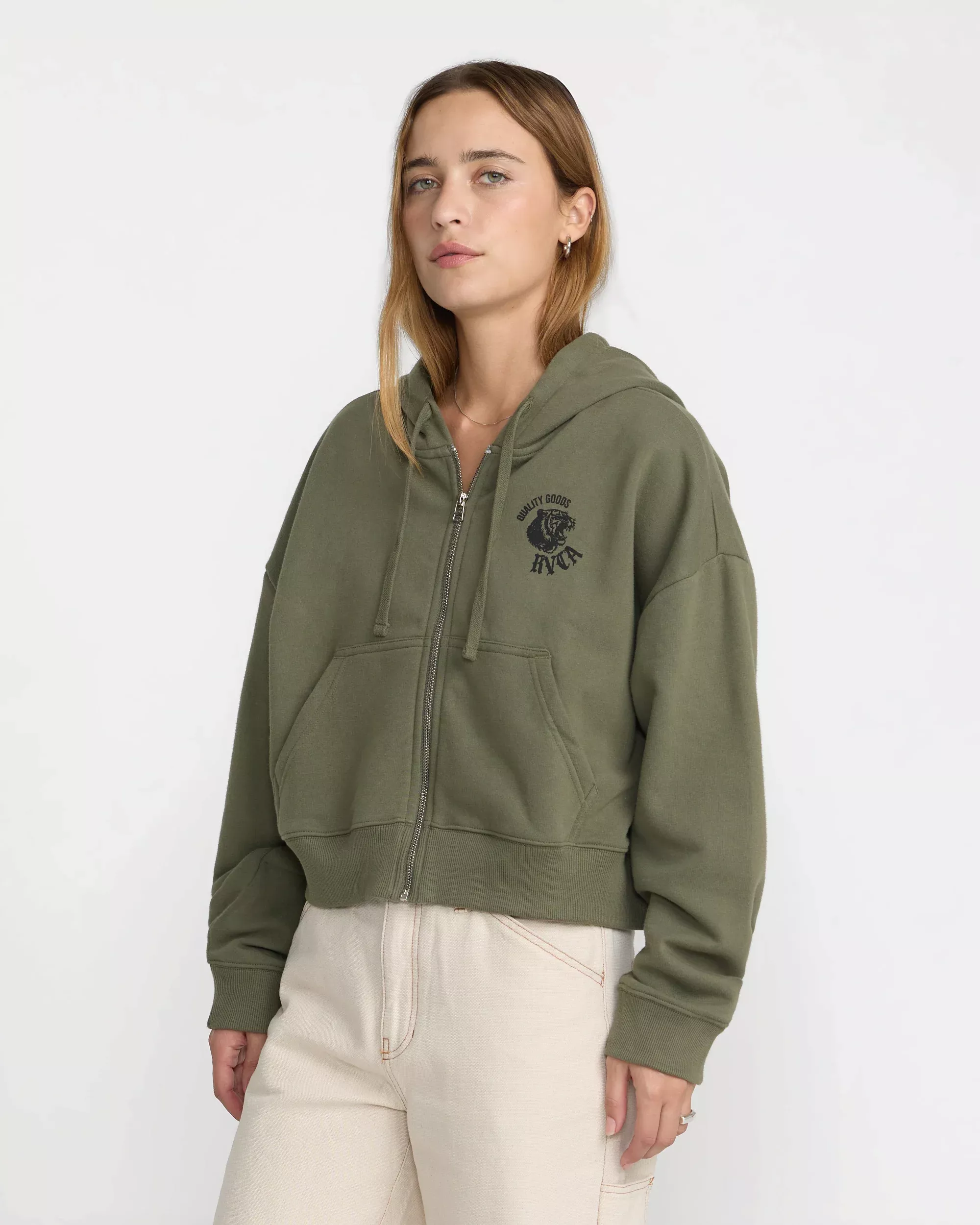 Big Cat Crop Zip Hoodie