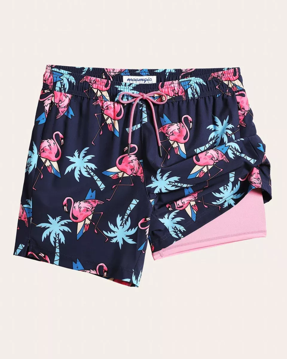 BioBloom Flamingo Print Swim Trunks