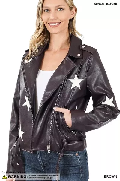 Black Star Vegan leather Jacket