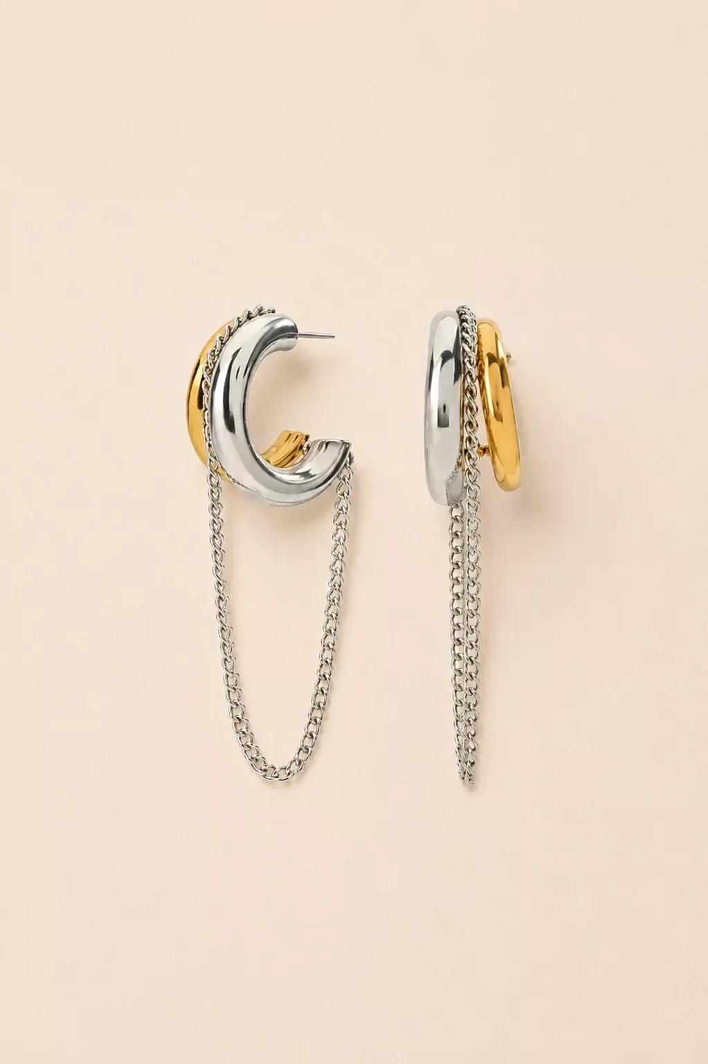 Blaine Two Tone Chain Hoop