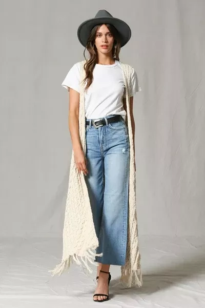 Bohemian Cardigan Fringe Vest