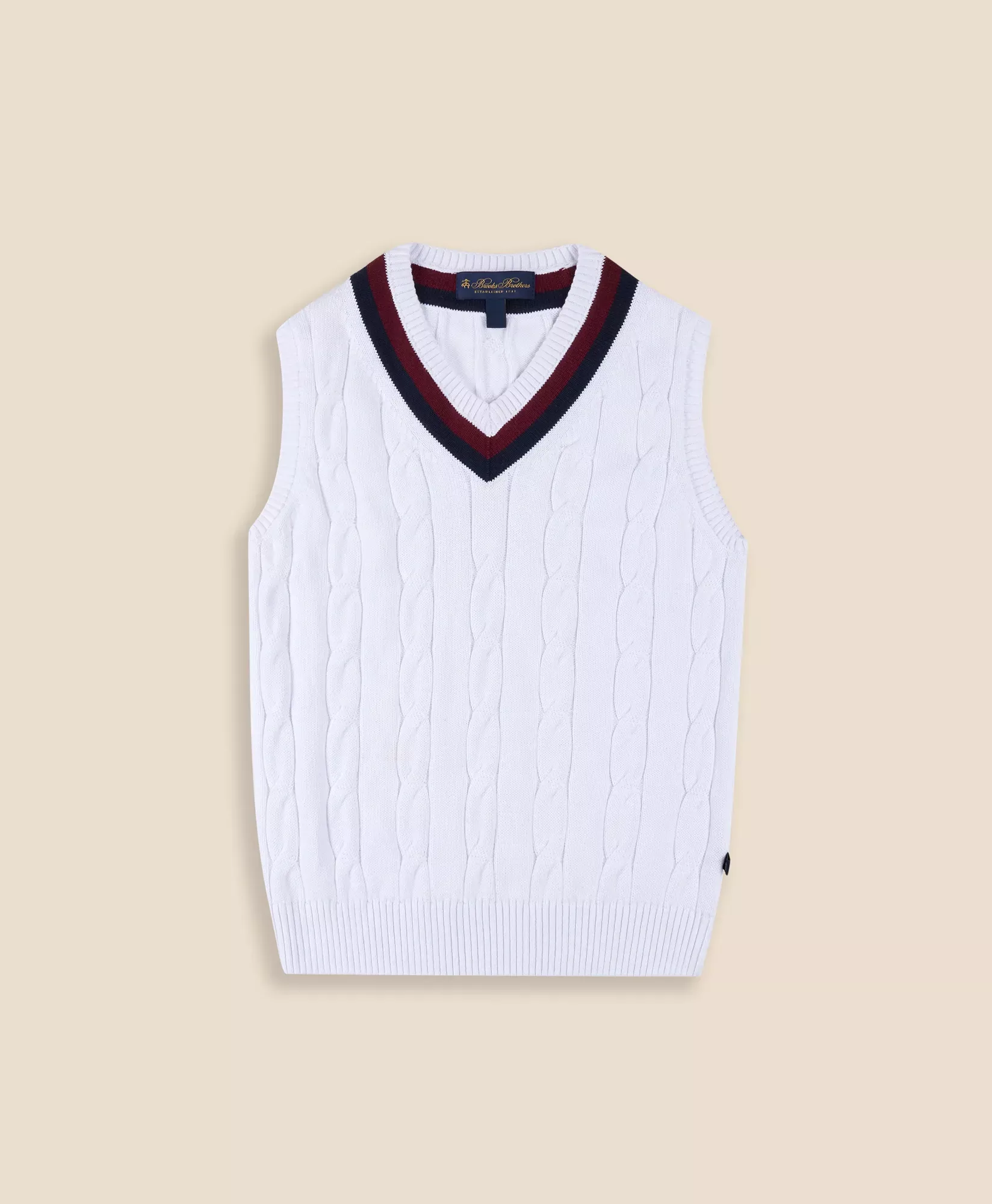 Boys Classic Cable Knit Tennis Vest