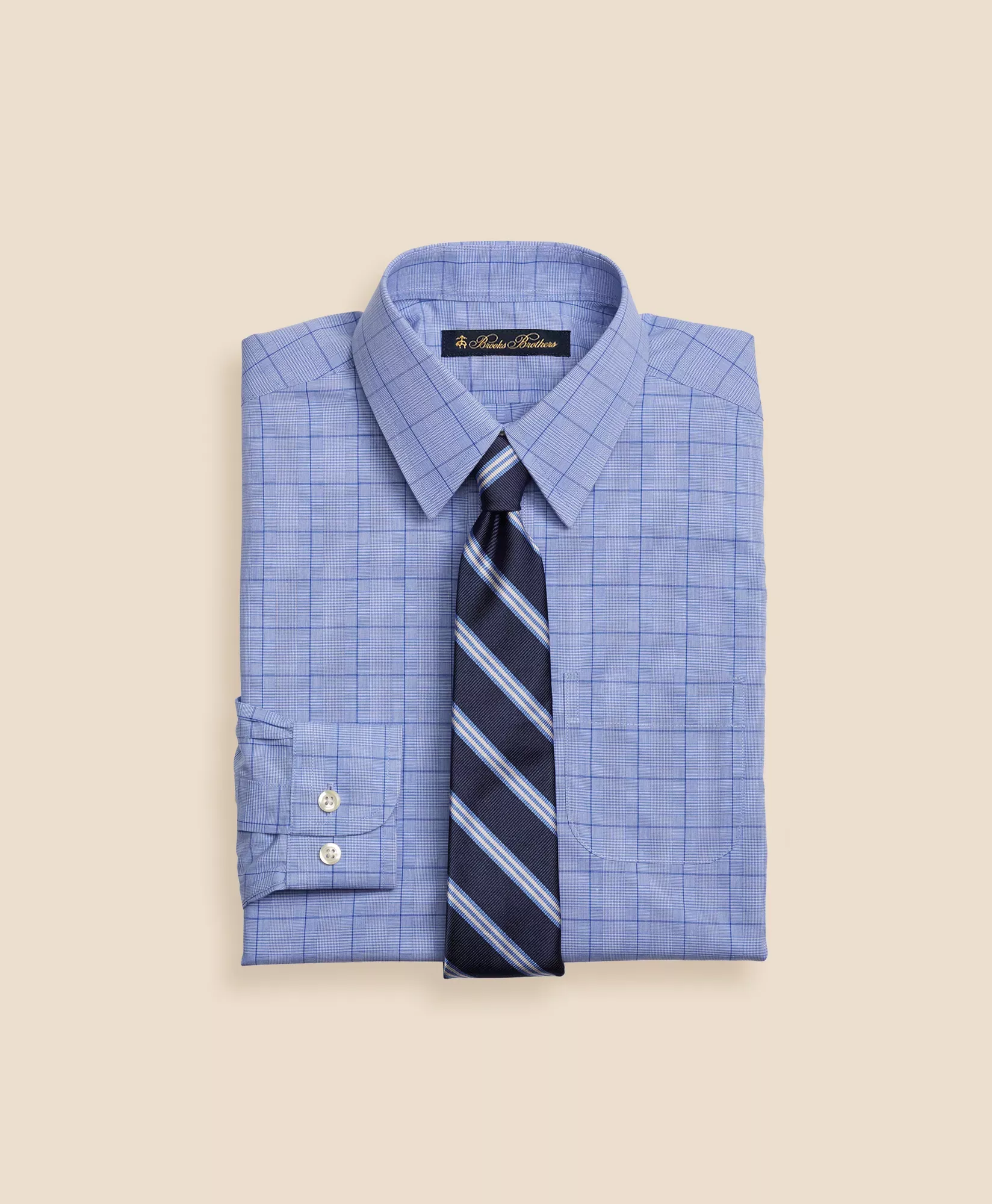 Boys Non-Iron Supima Cotton Broadcloth Plaid Dress Shirt