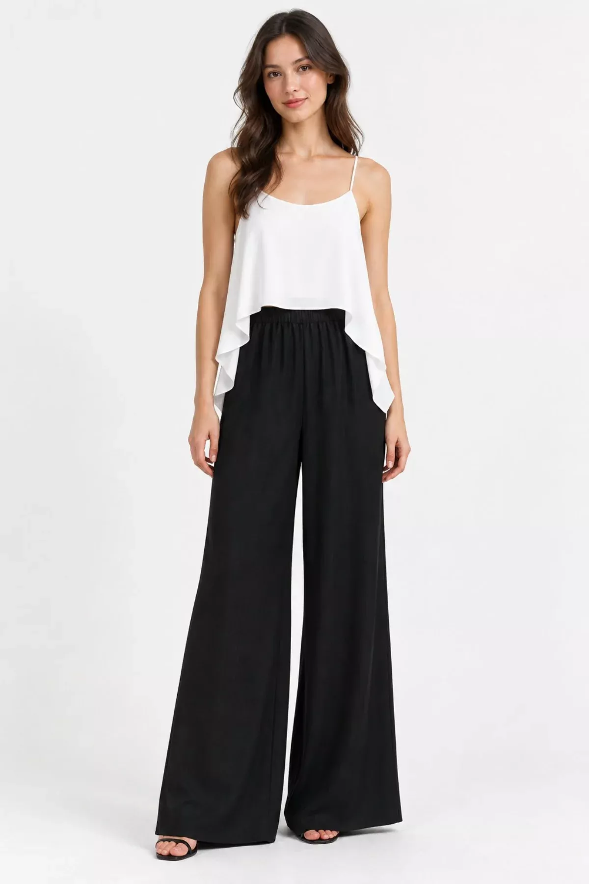 Broadway Bound Black and Ivory Two Toned Jumpsuit | Boho Pink