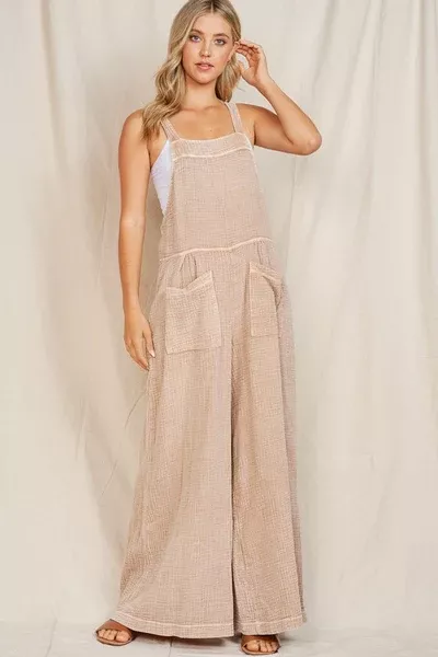 Brown Effortless Overalls
