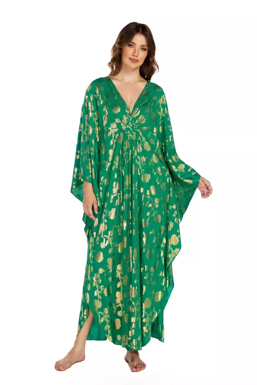 Bsubseach Women’s Plus Size Kaftan Dress Batwing Sleeve Maxi Caftan Beach Cover Up