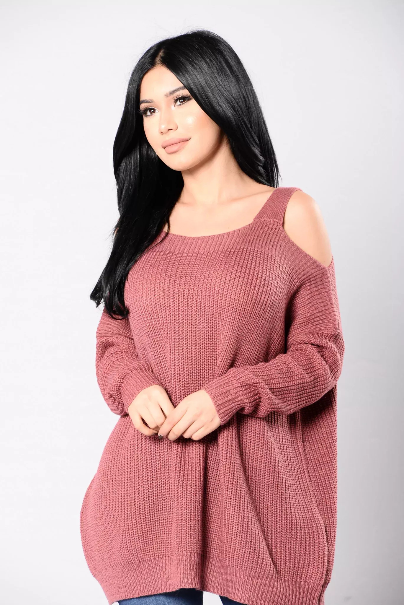 Bundled By The Fire Sweater - Marsala