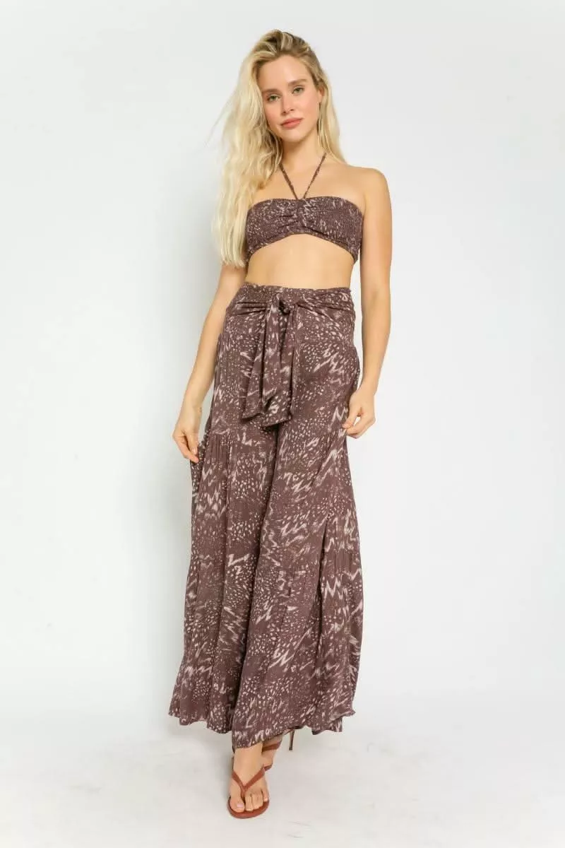 By The Shore Etched Espresso Two-Piece Jumpsuit | Boho Pink