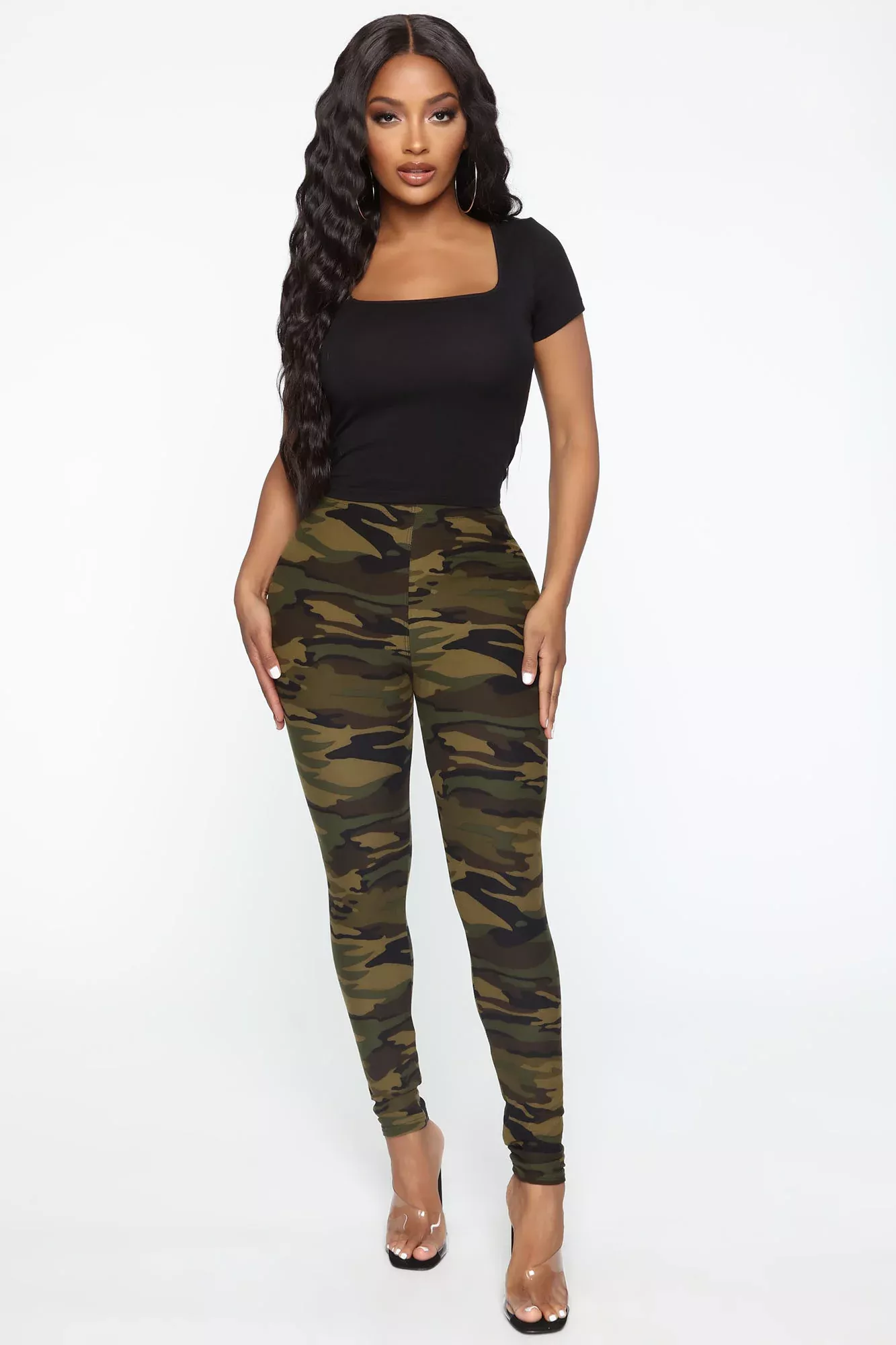 Camo Basic Legging - Hunter Green