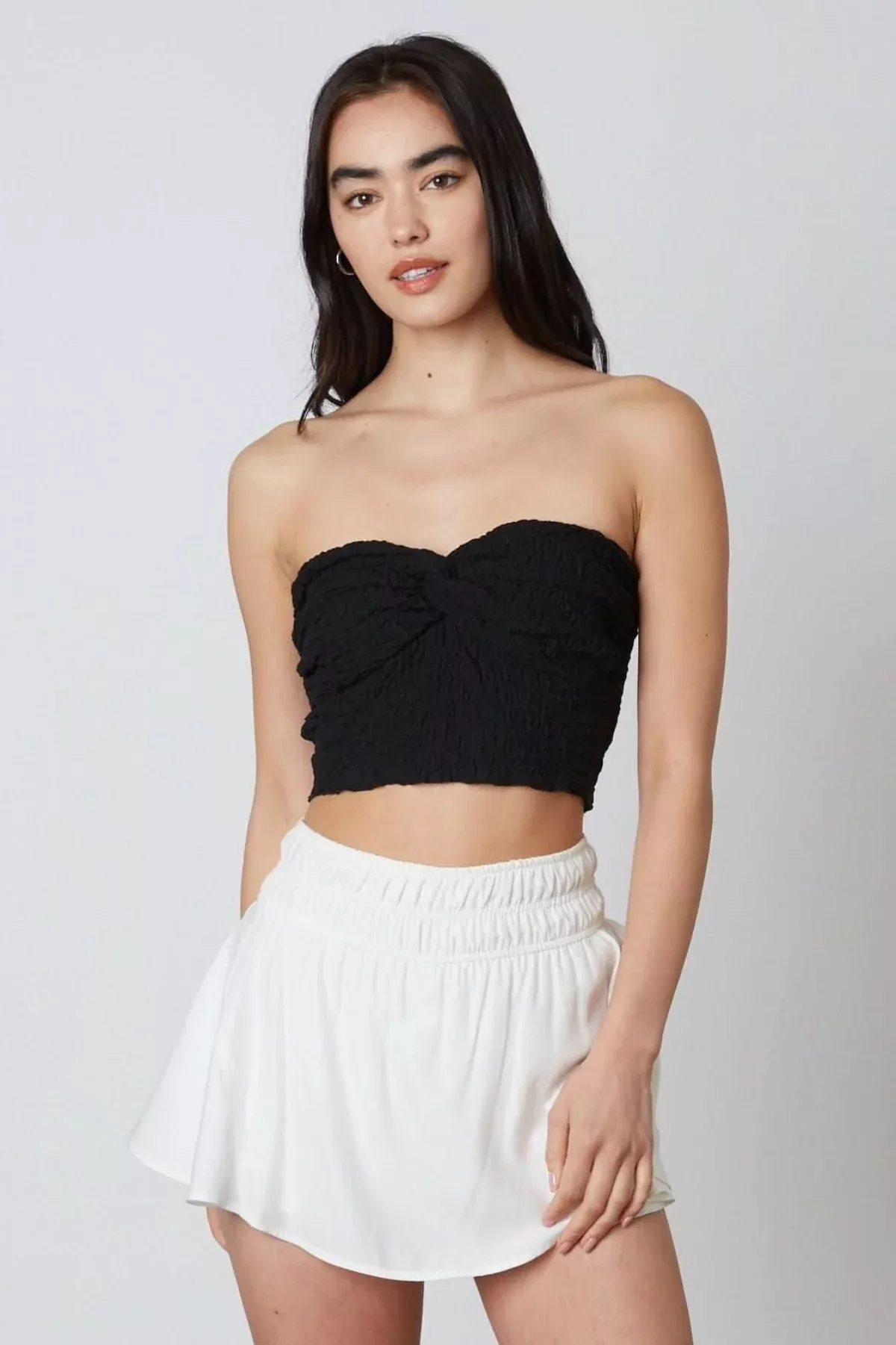 Candice Black Twist Tube Top | Boho Pink