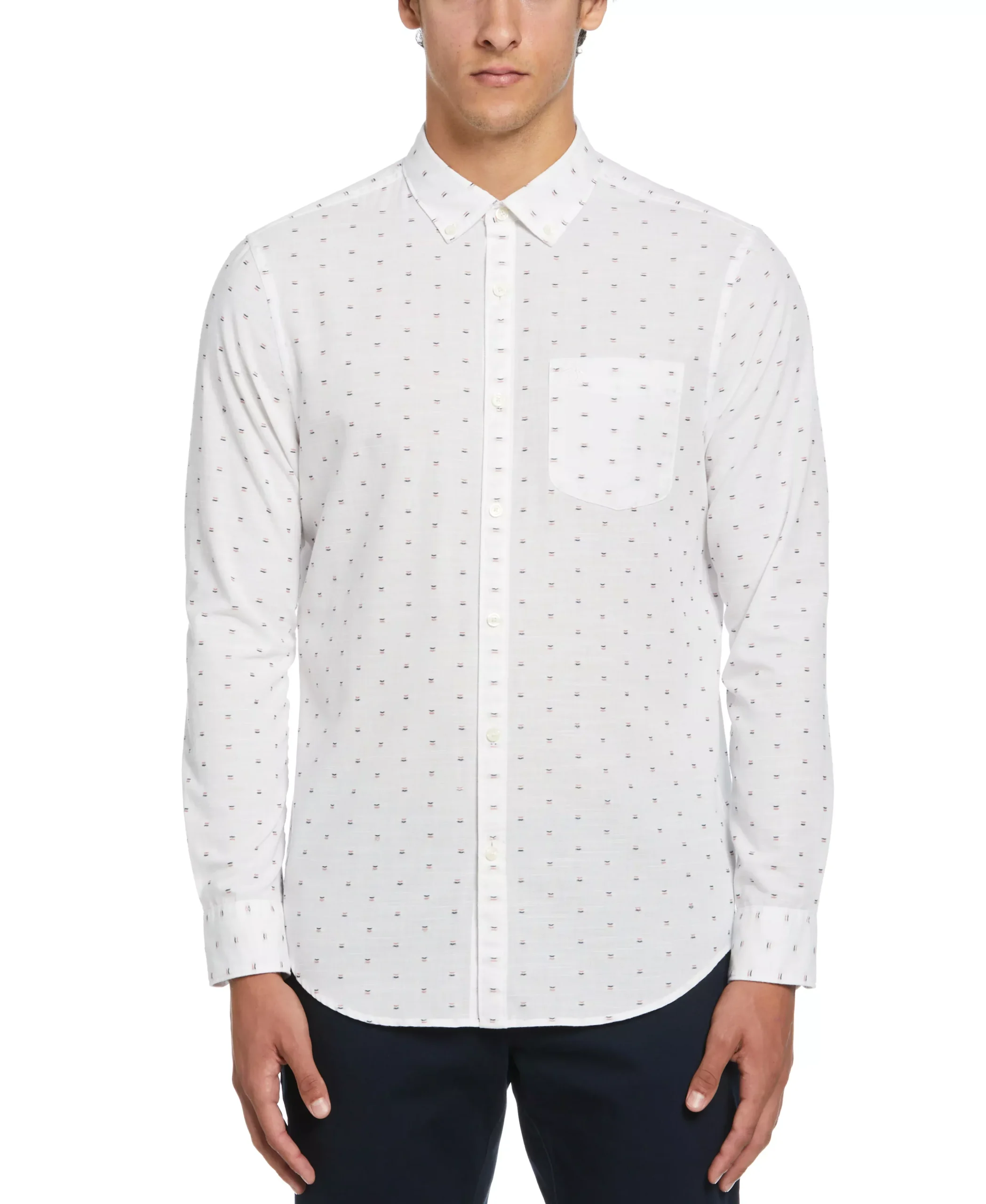 Chambray Dobby Long Sleeve Shirt
