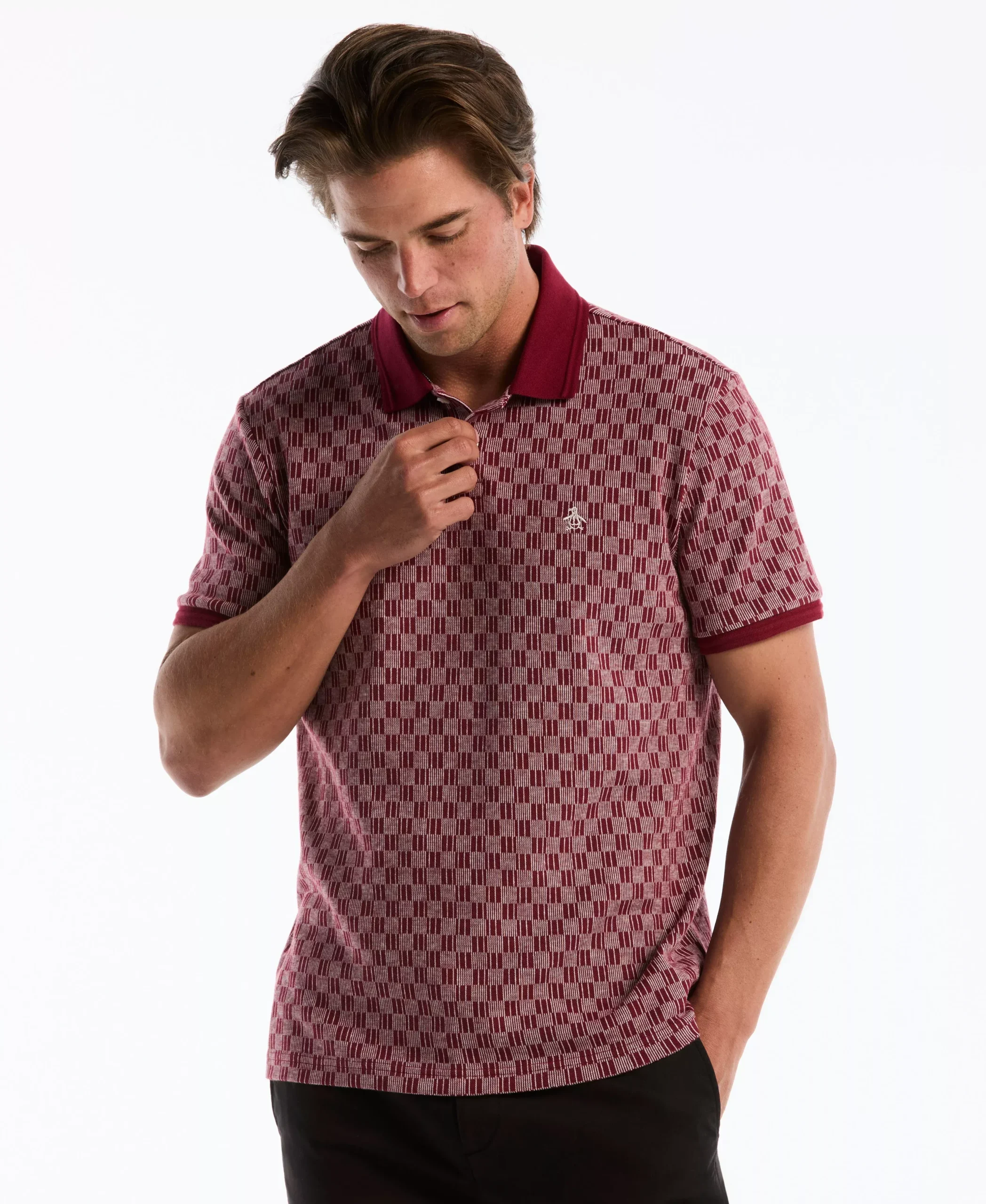 Checkered Jacquard Polo