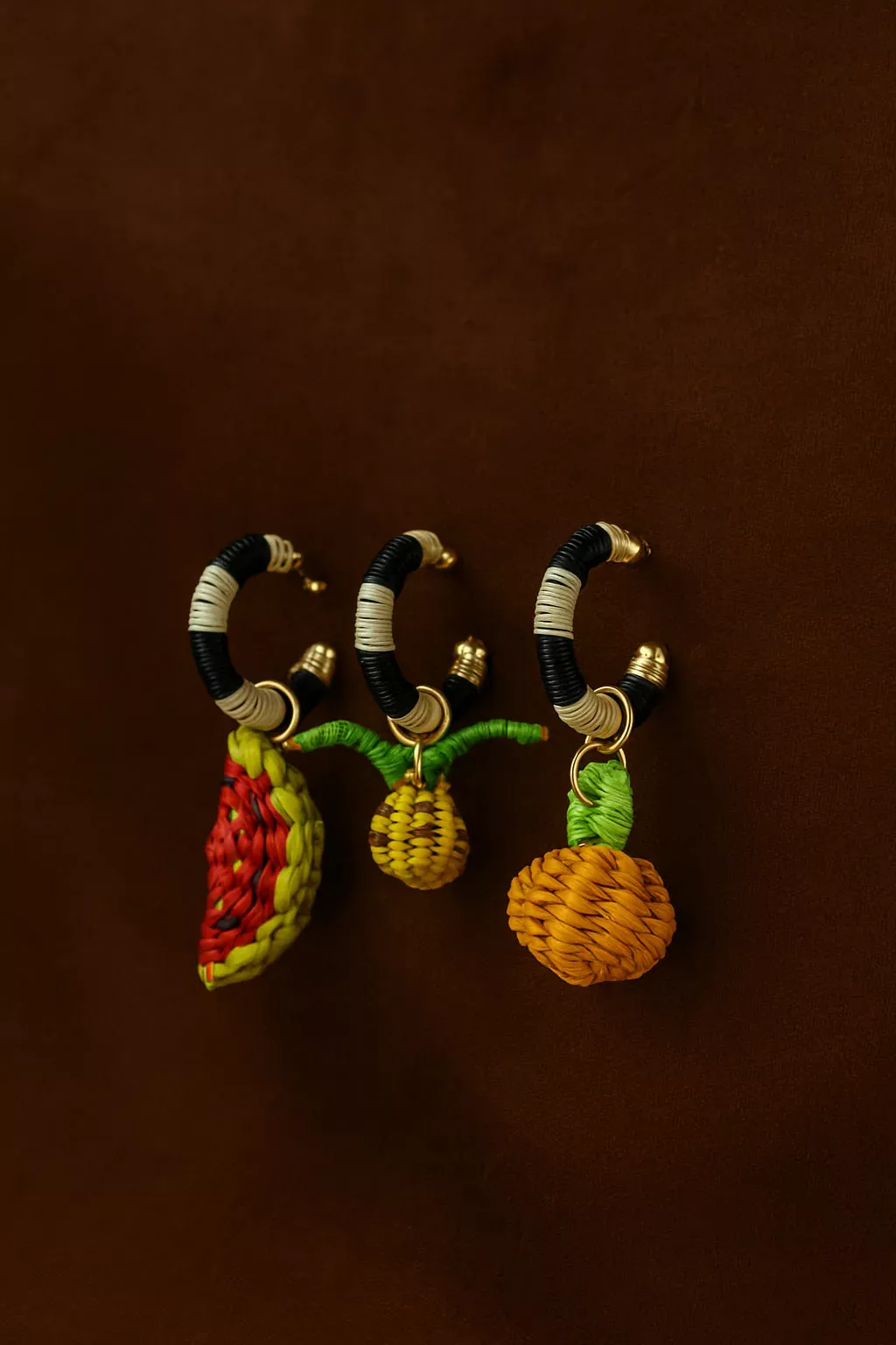 Clarte Hoops + Removable Mini Charms (Orange & Watermelon)