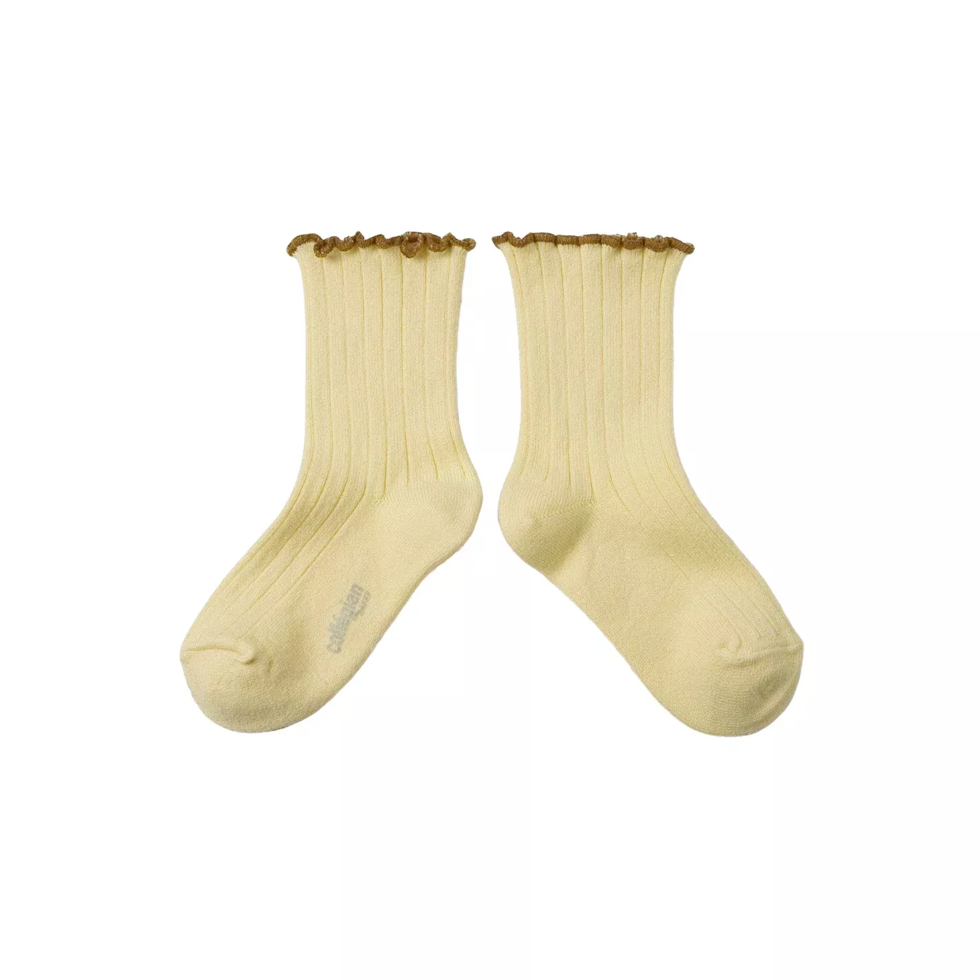 collegien delphine vanille lettuce trim ribbed socks