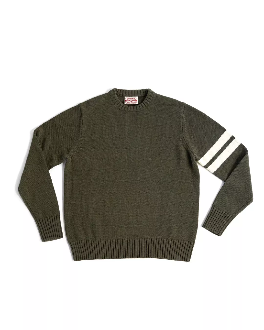 Comp Stripe Sweater - Dark Olive/Bone – Birdwell