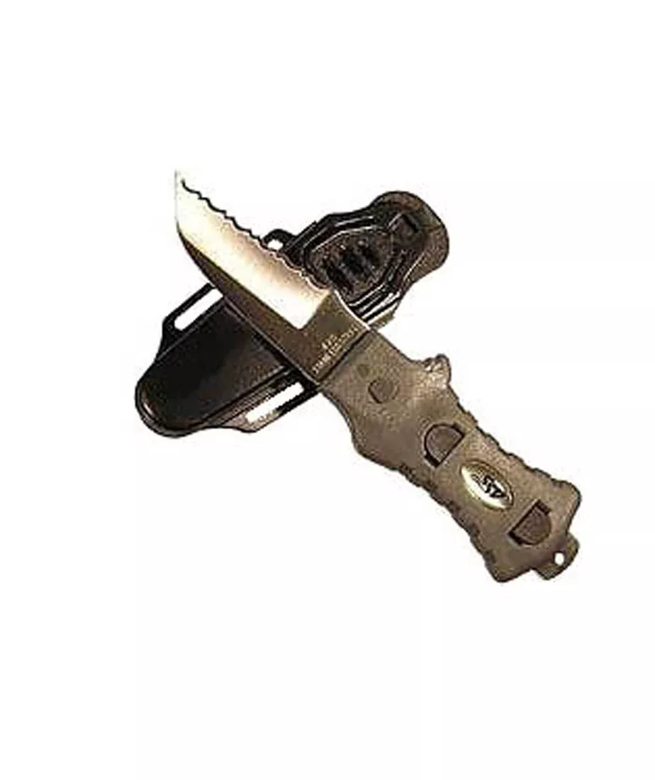 Compact BCD Serrated 3in Blade Dive Knife Blunt Tip