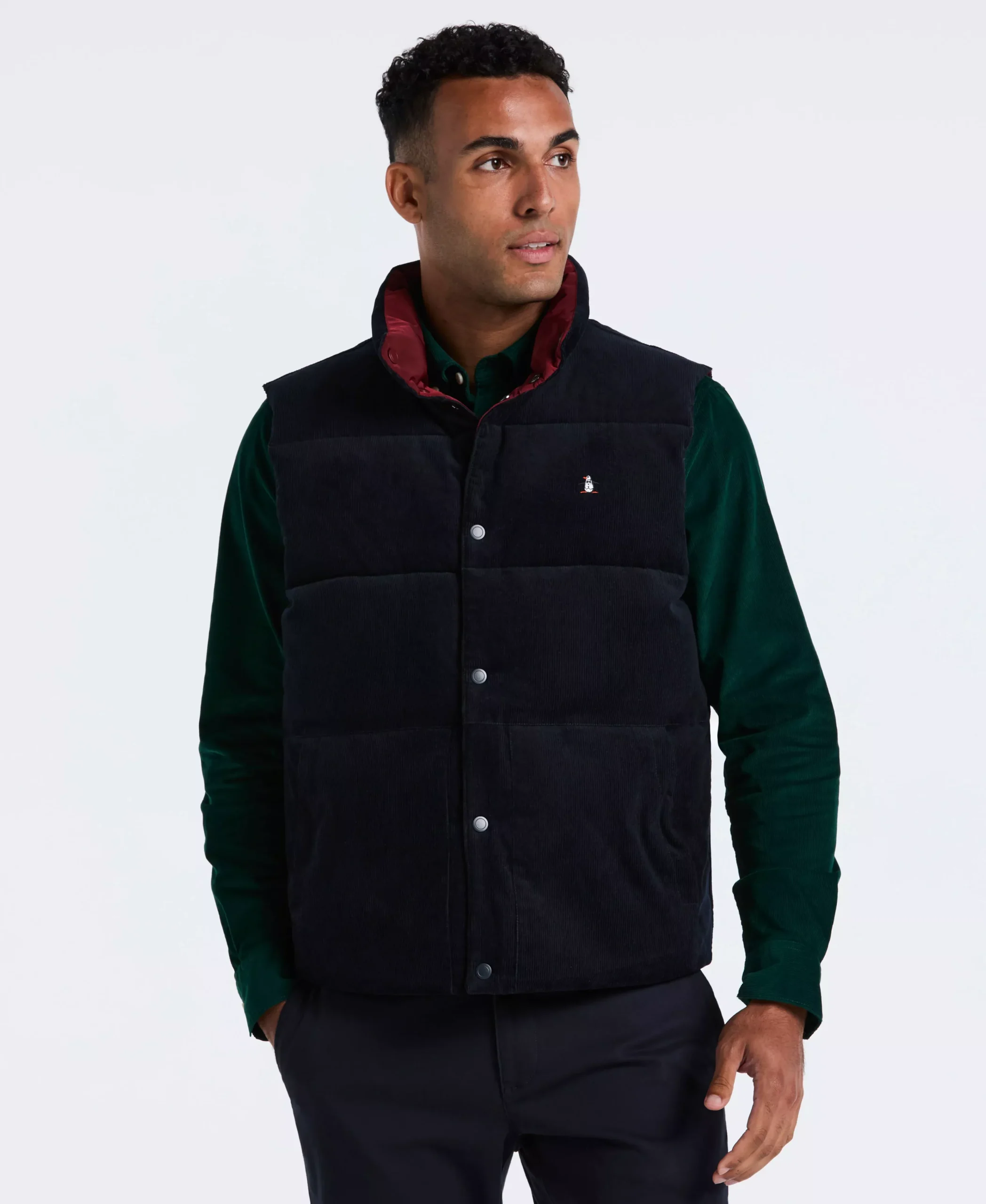 Corduroy Reversible Puffer Vest