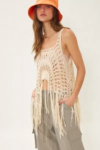 Crochet Fringe Tank Top