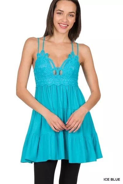 Crochet Lace Ruffle Cami